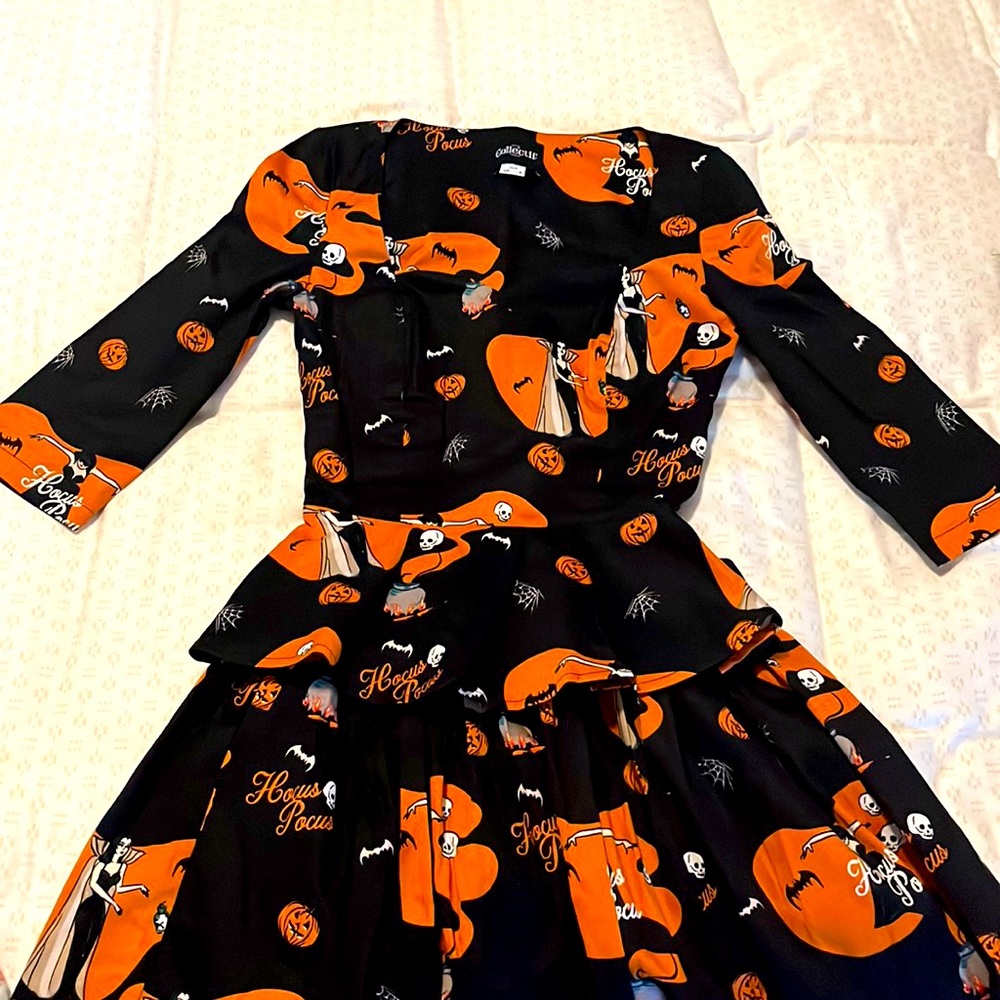 Collectif Jasmine hocus locus top and swing skirt Nwt pinup Halloween skull